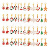 Christmas Theme Alloy Enamel Pendant Decorations HJEW-GO00040-1
