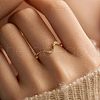 Wave Shaped 925 Sterling Silver Micro Pave Clear Cubic Zirconia Finger Rings FS-WG6021D-10-2
