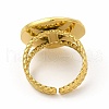 Ion Plating(IP) 304 Stainless Steel Sun & Moon Planet Open Cuff Ring for Women RJEW-B027-20G-3