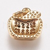 Brass Micro Pave Cubic Zirconia Charms ZIRC-E147-43G-2