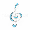 Musical Note Synthetic Turquoise Brooch Pin G-N333-001-RS-2