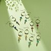 Gemstone Ring with Tassel Dangle Earrings EJEW-JE05052-2