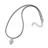 Handmade Porcelain Shell Shaped Pendant Black Waxed Cotton Cord Necklaces NJEW-JN05271-5