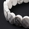 Natural Howlite Oval Beaded Stretch Bracelet G-E010-01Z-4