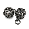 Rack Plating Brass Micro Pave Clear Cubic Zirconia Charms KK-F089-15EB-2