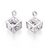 Brass Micro Pave Cubic Zirconia Charms KK-N264-02B-P-1