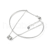 Brass Micro Pave Clear Cubic Zirconia Column Charm Bangles BJEW-L691-02P-1