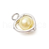 Heart Acrylic Pearl with Alloy Connector Charms PALLOY-JF03399-4
