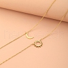 304 Stainless Steel Double Layered Sun Moon Pendant Necklaces NJEW-Z081-02G-2