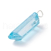 Electroplated Natural Quartz Pendants PALLOY-JF01263-4