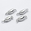 Anti-Tarnish Rhodium Plated 925 Sterling Silver Box Clasps STER-F037-032P-1