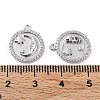 Brass Micro Pave Clear Cubic Zirconia Pendants KK-F871-30P-3