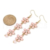 3 Pairs 3 Colors Zinc Alloy Enamel Flower Dangle Earrings EJEW-JE06462-5