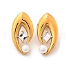 304 Stainless Steel Shell Pearl Stud Earrings EJEW-U051-08G-4