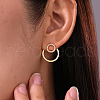 Brass Clear Cubic Zirconia Circle Stud Earrings VB4673-1