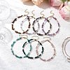 Natural Mixed Gemstone Chip & Glass Beaded Anklets AJEW-AN00682-1