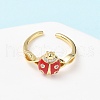 Brass Micro Pave Cubic Zirconia Cuff Rings RJEW-A069-07G-2