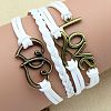 PU Leather & Hemp Cord Multi-strand Bracelets WG4AB3D-02-1