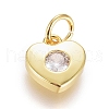 Brass Micro Pave Cubic Zirconia Pendants ZIRC-G166-04G-1