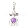 Heart Angel Acrylic & ABS Plastic Imitation Pearl Round Bead Pendant Decorations HJEW-JM03235-4