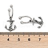 Anchor 316 Surgical Stainless Steel Dangle Half Hoop Earrings for Women EJEW-G416-43AS-5
