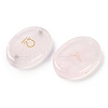 12Pcs 12 Styles Twelve Constellation Natural Rose Quartz Flat Oval Links Connector Charms G-K359-05B-2