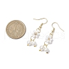 Shell Pearl Beads & Glass Seed Dangle Earrings EJEW-MZ00310-03-3