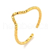 Ion Plating(IP) 304 Stainless Steel V-shape Open Cuff Ring for Women RJEW-A043-30G-1