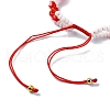 Woven Glass Flower Adjustable Braided Bead Bracelets for Women BJEW-MZ00100-05-4