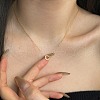 Round Ring 925 Sterling Silver Pave Cubic Zirconia Pendant Necklaces for Women NJEW-F338-05G-4
