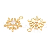 Christmas Theme Brass Micro Pave Clear Cubic Zirconia Charms KK-T073-14G-2