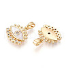 Brass Micro Pave Cubic Zirconia Charms KK-N258-04G-2