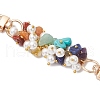 Chakra Gemstone Chip & Round White Shell Pearl Beaded Bag Extension Chains AJEW-BA00149-4