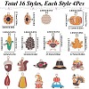 SUNNYCLUE 64Pcs 16 Styles Thanksgiving Day Alloy Enamel Pendants ENAM-SC0005-19-2