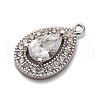 Brass Micro Pave Cubic Zirconia Pendants KK-F895-11P-2