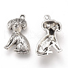 Tibetan Style Alloy Puppy Pendants TIBEP-T002-05AS-RS-1