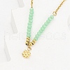 Ion Plating(IP) 304 Stainless Steel & Glass Flower Pendant Necklaces for Women NJEW-K255-34G-03-3
