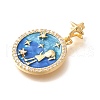 Brass Micro Pave Clear Cubic Zirconia Pendents KK-R212-13G-05-2