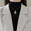 Brass Pave Clear Cubic Zirconia Girl Pendant Necklaces FS-WG30BB7-01-3