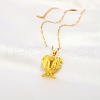 Heart Wing Stainless Steel Clear Cubic Zirconia Pendant Necklaces for Women FS-WG5CA89-01-5