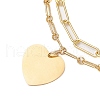 Brass Paperclip and Figaro Chains Anklets AJEW-AN00597-3