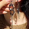 Handcuffs Alloy Curb Chain Dangle Stud Earrings FS-WG10D04-01-3