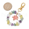 Natural & Synthetic Gemstone Chips Beads & Maple Leaf Alloy Enamel Pendant Decoration KEYC-JKC01018-04-3
