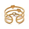 Ion Plating(IP) 304 Stainless Steel Open Cuff Ring for Women RJEW-Z015-07G-3