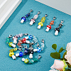 14Pcs 7 Colors Mushroom Handmade Lampwork Pendant Decorations HJEW-FH00070-4