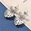 Bowknot Brass Micro Pave Clear Cubic Zirconia Dangle Stud Earrings for Women EJEW-U057-03P-3