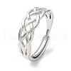 Non-Tarnish 304 Stainless Steel Hollow Sailor's Knot Adjustable Rings RJEW-D006-21P-1