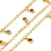 Brass Cubic Zirconia Cable Chains CHC-H112-02G-05-1
