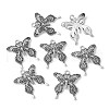 Tibetan Style Alloy Butterfly Pendants X-TIBEP-3945-AS-RS-3