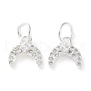 Rack Plating Brass Micro Pave Clear Cubic Zirconia Charms KK-D097-06S-1